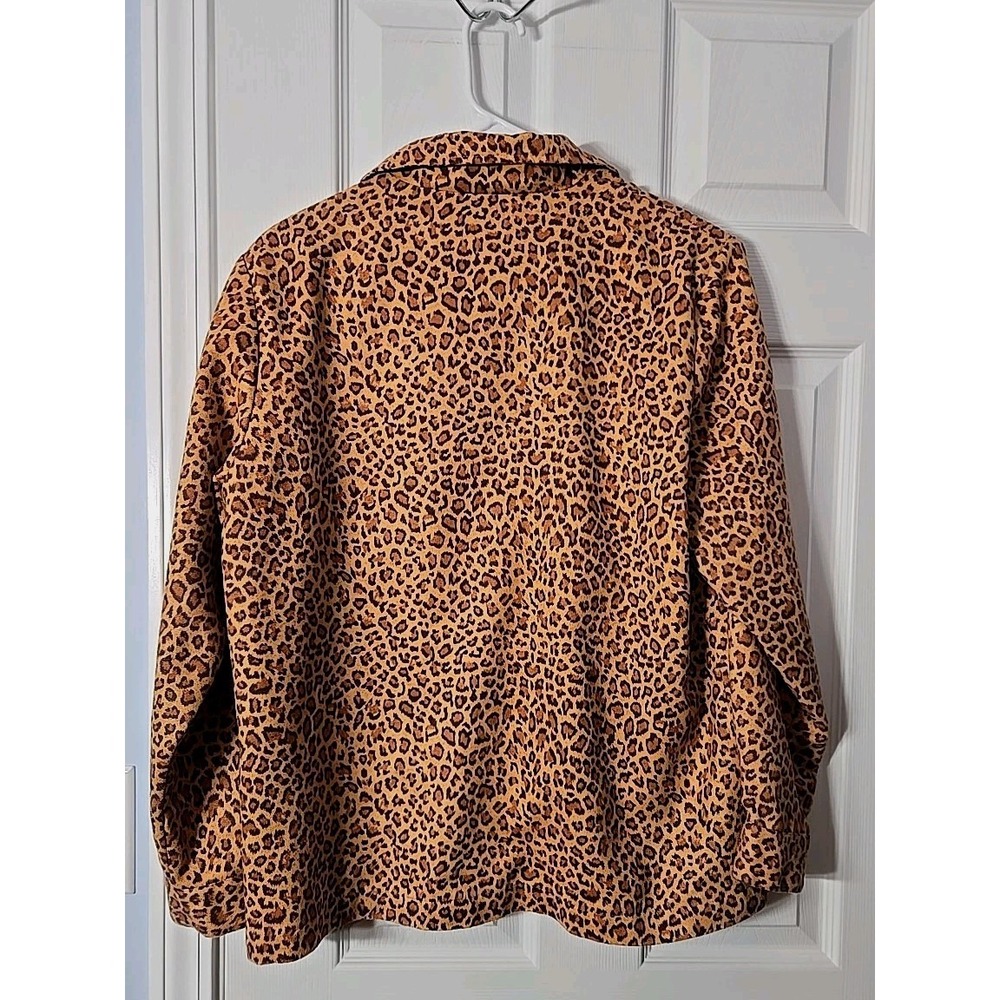 Ashlyn Kate Womans Zipup Leopard Jacket Size Large With Front Pocket - Picture 6 of 7
